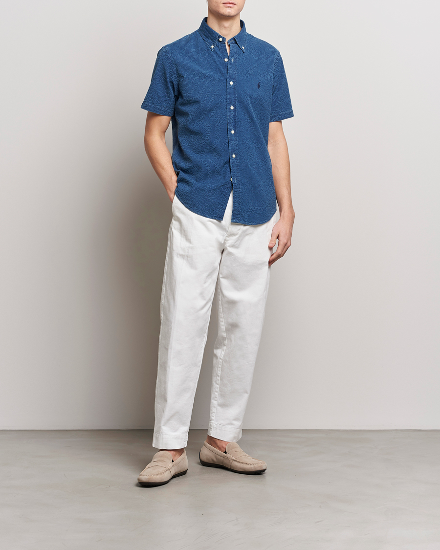 Homme | Chemises | Polo Ralph Lauren | Seersucker Short Sleeve Shirt Dark Indigo