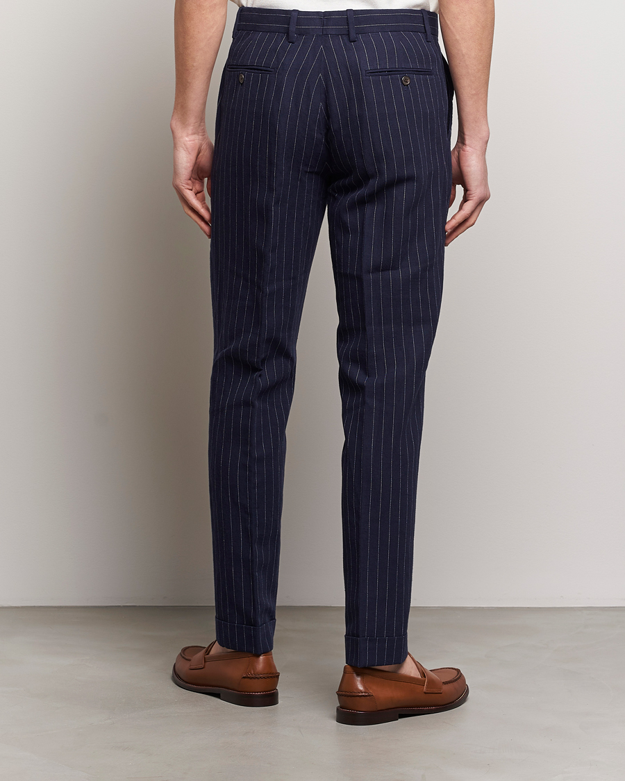 Heren | Broeken | Polo Ralph Lauren | Linen Pinstripe Trousers Navy/Cream
