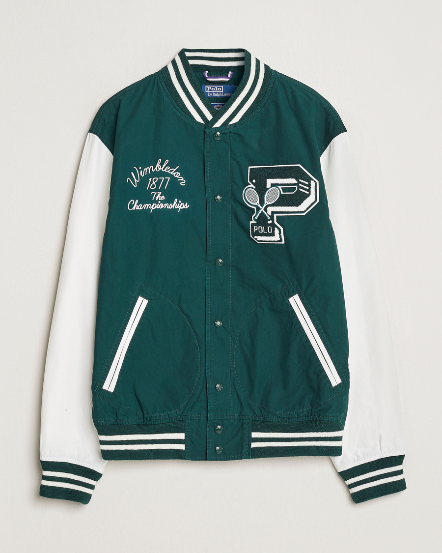 Homme | Manteaux Et Vestes | Polo Ralph Lauren | Wimbledon Bomber Jacket White/Moss Agate