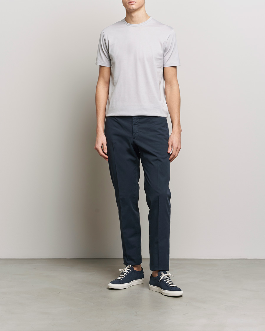 Homme | T-shirts | Sunspel | Crew Neck Cotton Tee Smoke