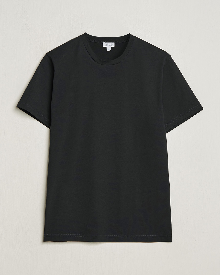 Homme | T-shirts | Sunspel | Riviera Midweight T-Shirt Black