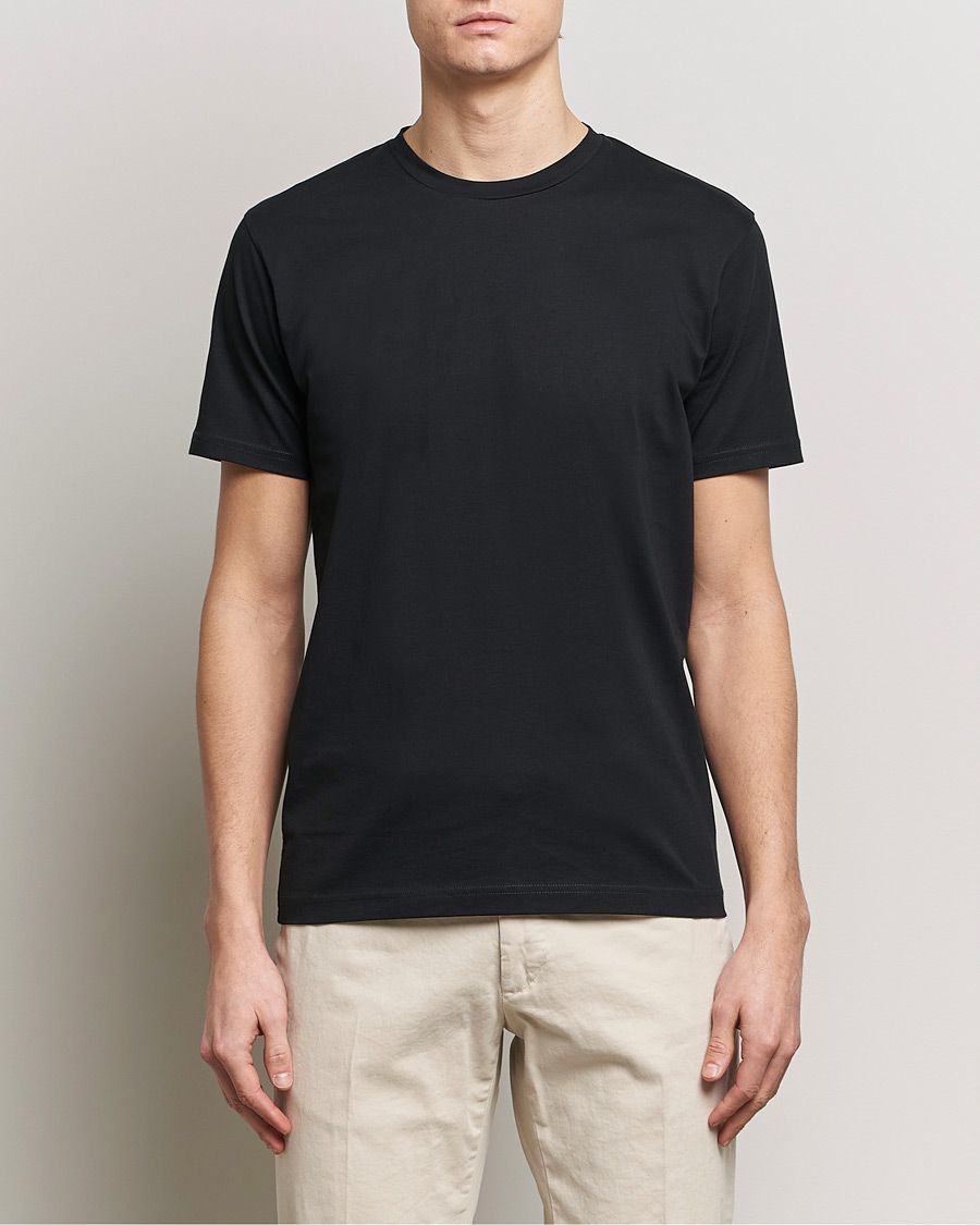 Homme | T-shirts | Sunspel | Riviera Midweight T-Shirt Black
