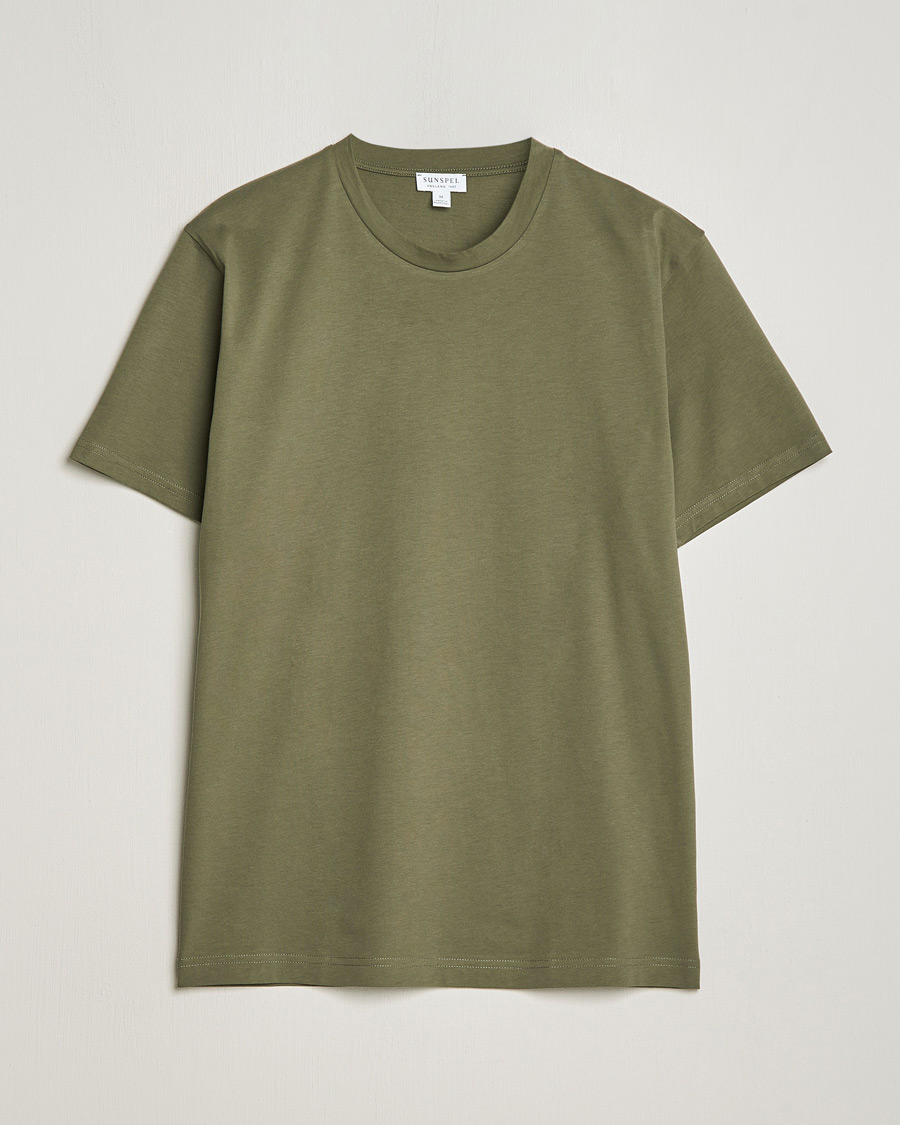 Homme | T-shirts | Sunspel | Riviera Midweight Tee Khaki