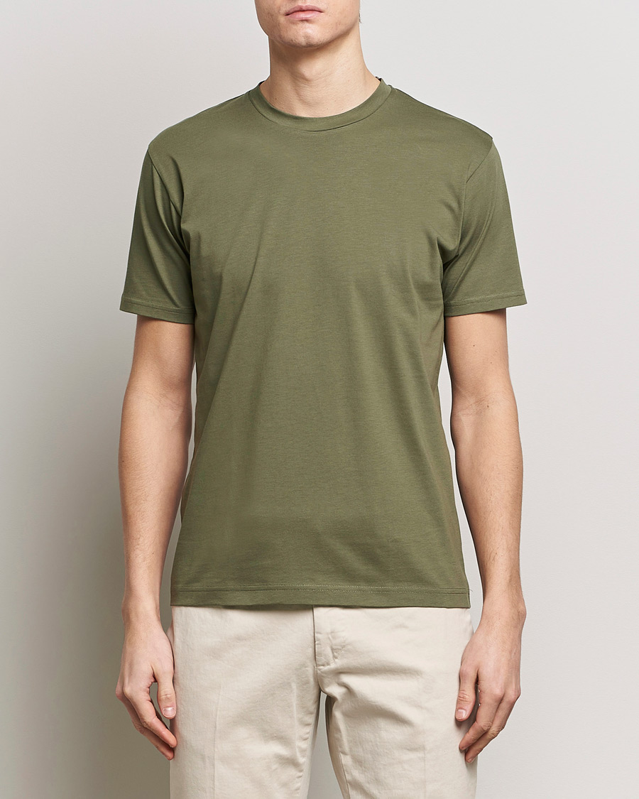Homme | T-shirts | Sunspel | Riviera Midweight Tee Khaki