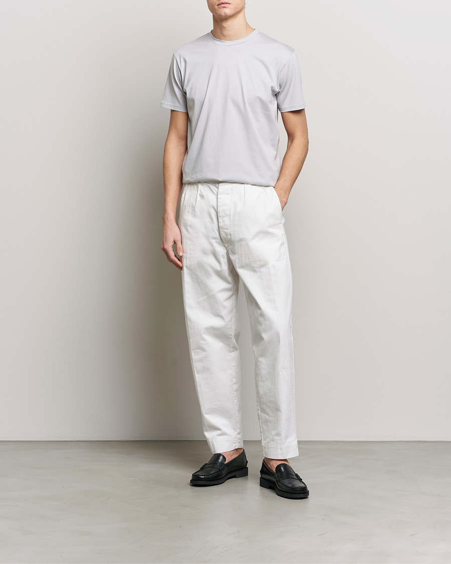 Heren | T-shirts | Sunspel | Riviera Midweight Tee Smoke