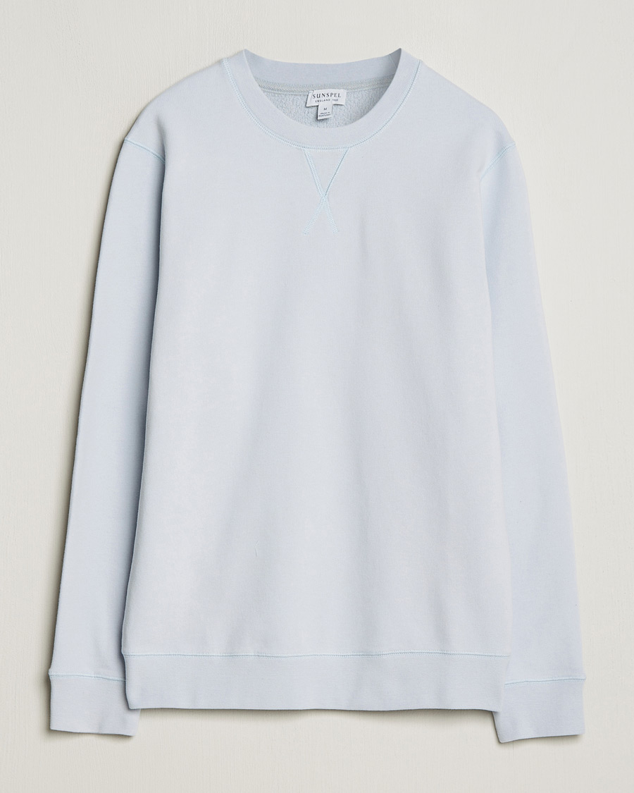 Heren | Truien | Sunspel | Loopback Sweatshirt Light Blue