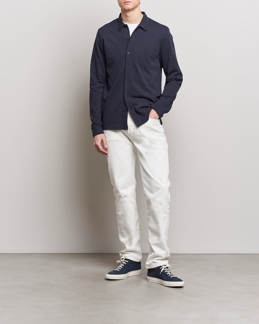 Homme | Chemises | Sunspel | Riviera Long Sleeve Shirt Navy