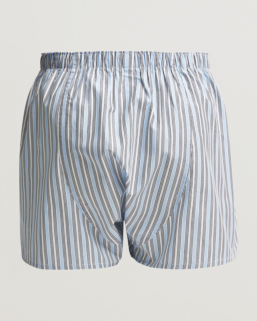 Homme | Sous-Vêtements Et Chaussettes | Sunspel | Classic Woven Cotton Boxer Shorts Blue Mix Stripe