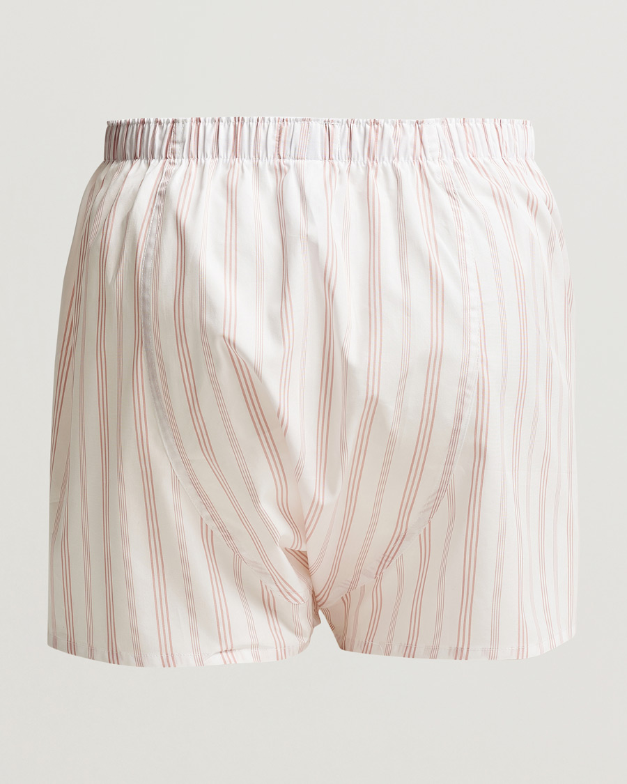 Homme | Sous-Vêtements Et Chaussettes | Sunspel | Classic Woven Cotton Boxer Shorts Pale Pink Stripe