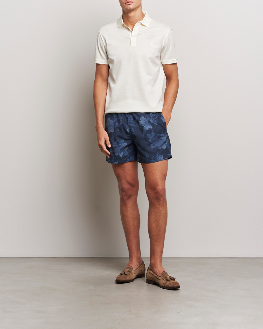 Heren | Zwembroek | Ralph Lauren Purple Label | Amalfi Swim Shorts Navy Hibiscus