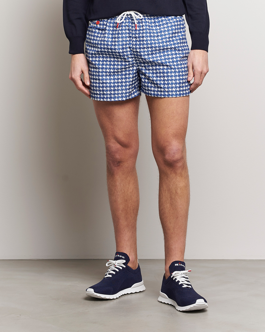 Homme | Maillots De Bain | Kiton | Printed Nylon Swim Shorts Navy