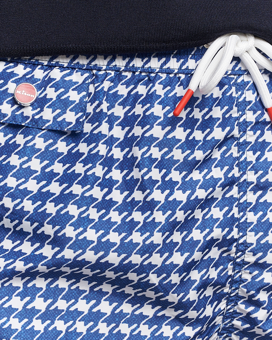Homme | Maillots De Bain | Kiton | Printed Nylon Swim Shorts Navy