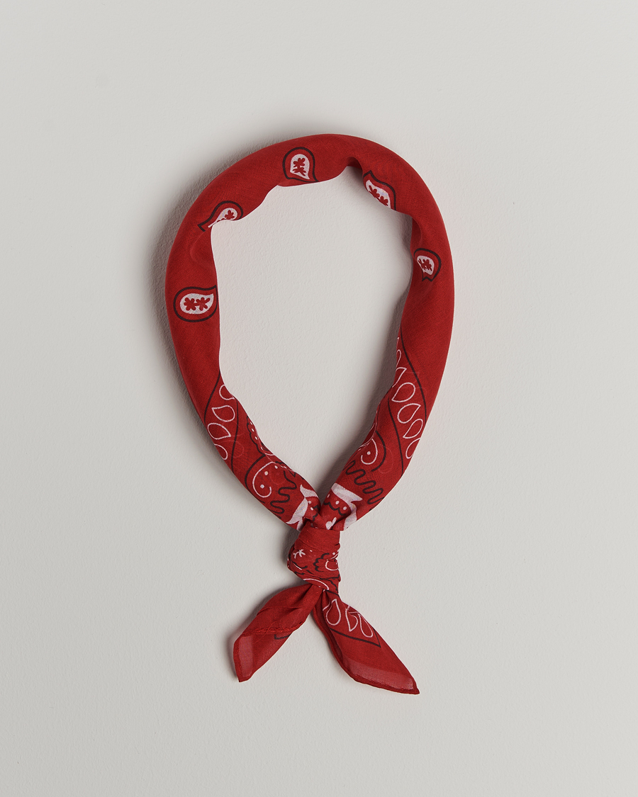 Homme | Amanda Christensen Cotton Voilé Printed Paisley Bandana Red | Amanda Christensen | Cotton Voilé Printed Paisley Bandana Red