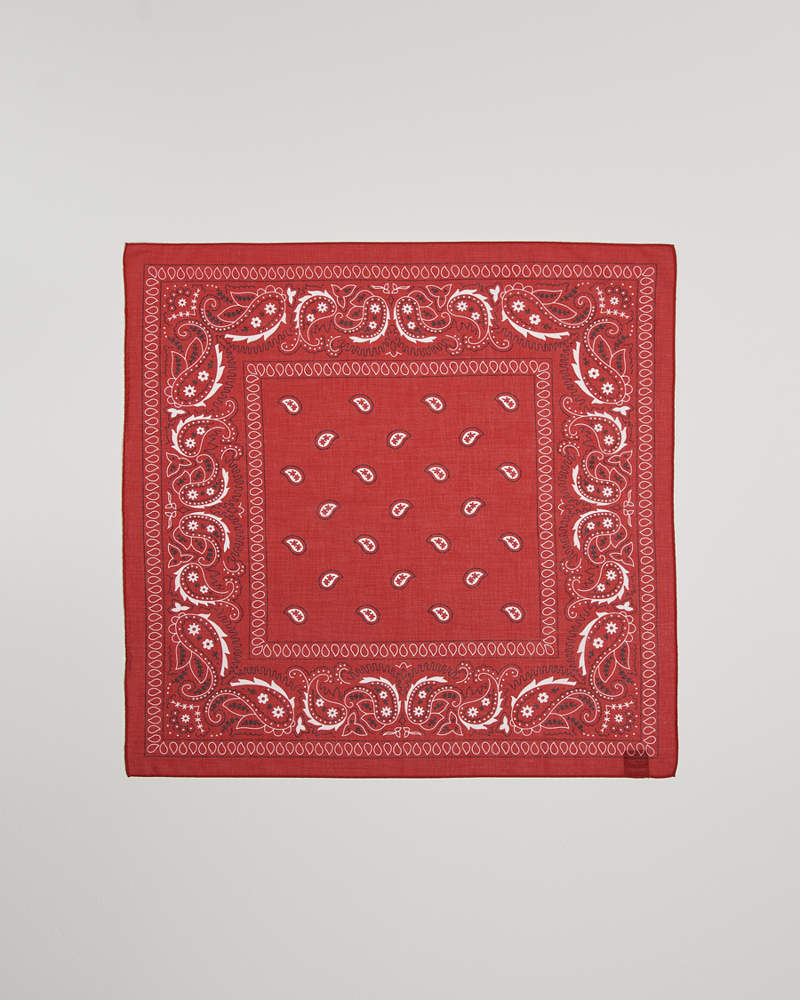 Homme | Amanda Christensen Cotton Voilé Printed Paisley Bandana Red | Amanda Christensen | Cotton Voilé Printed Paisley Bandana Red