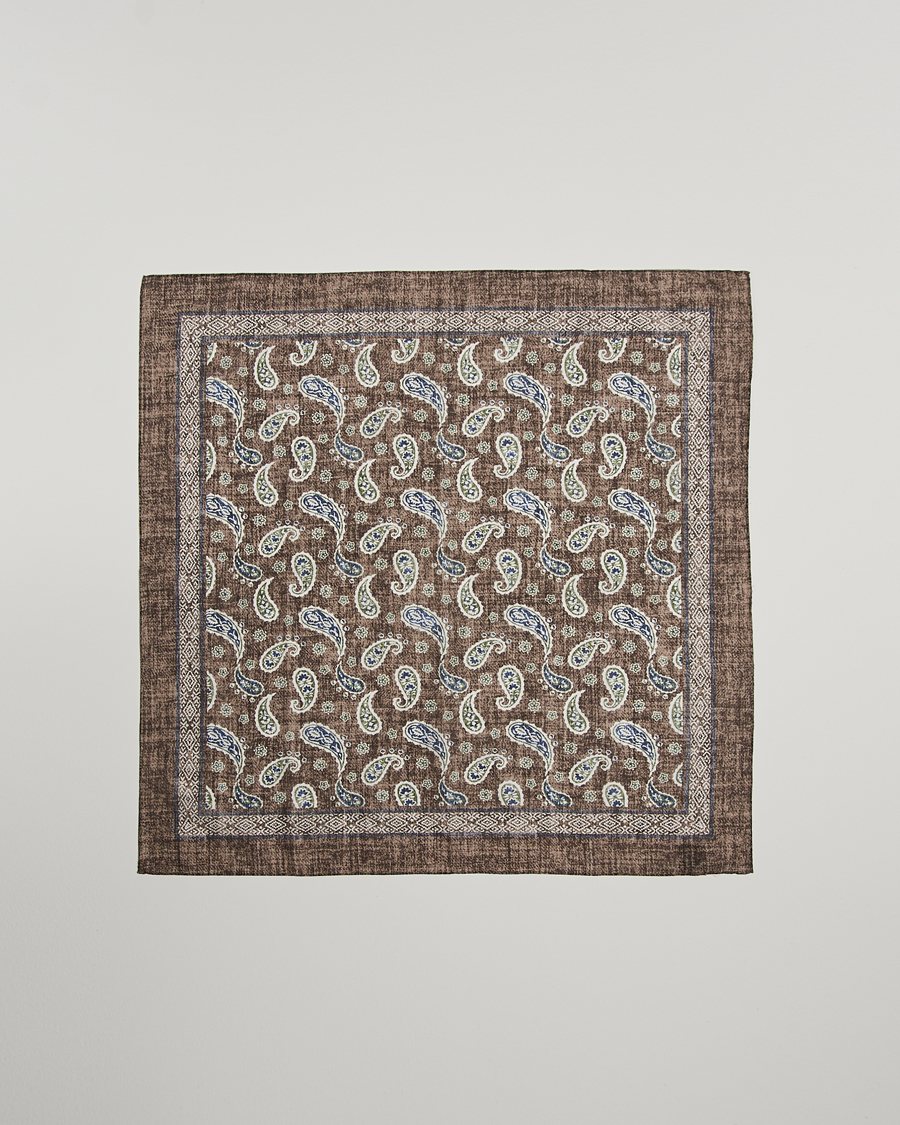 Homme | Amanda Christensen Cotton Voilé Printed Paisley Bandana Brown | Amanda Christensen | Cotton Voilé Printed Paisley Bandana Brown