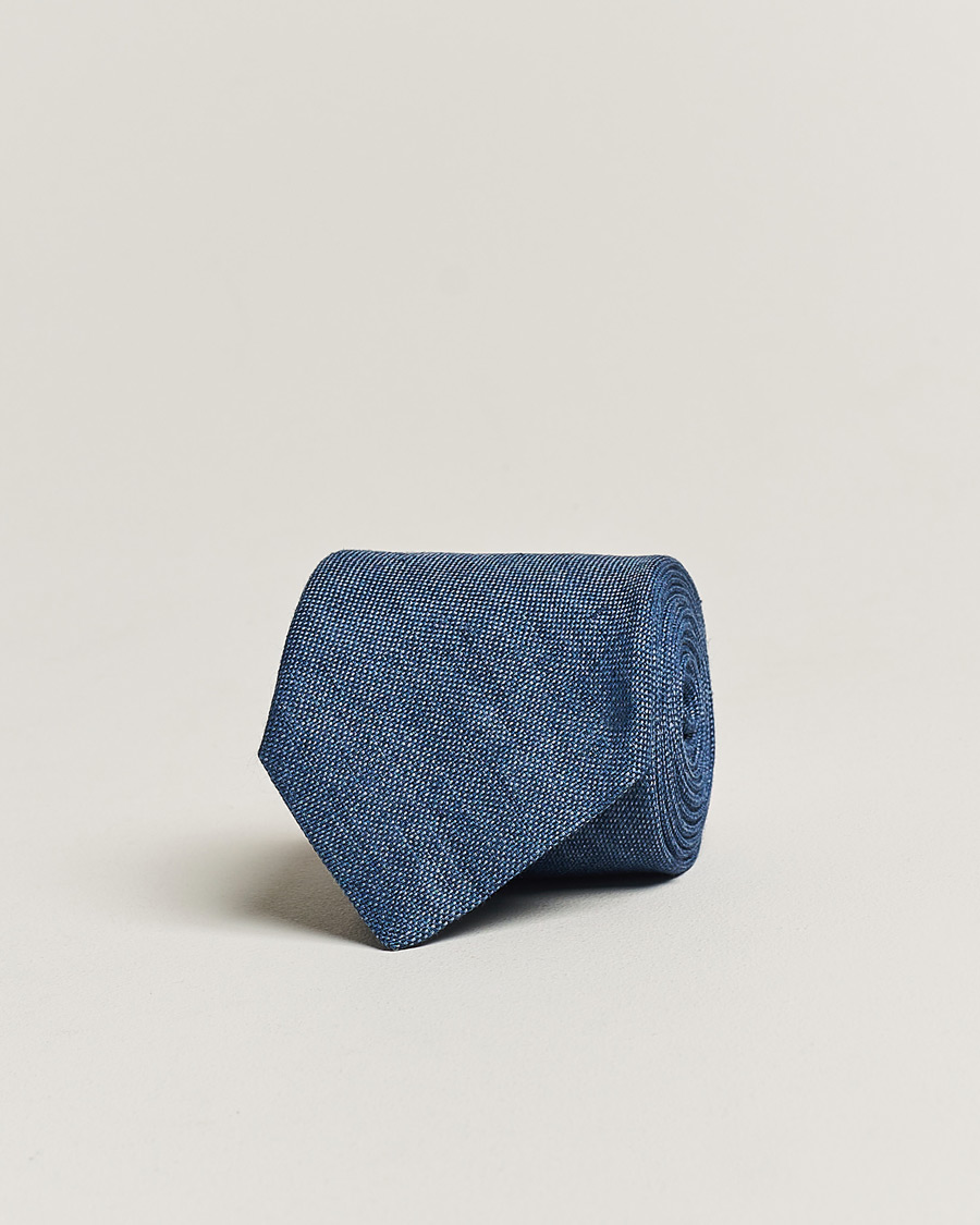 Homme | Amanda Christensen Hopsack Linen 8cm Tie Denim Blue | Amanda Christensen | Hopsack Linen 8cm Tie Denim Blue