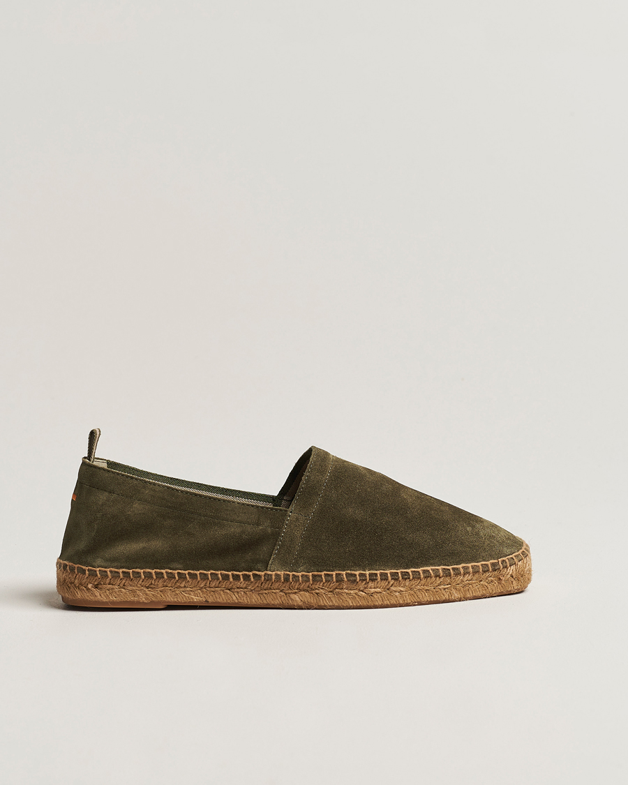 Heren | Espadrilles | Castañer | Pablo Casual Suede Espadrilles Verde Bosque
