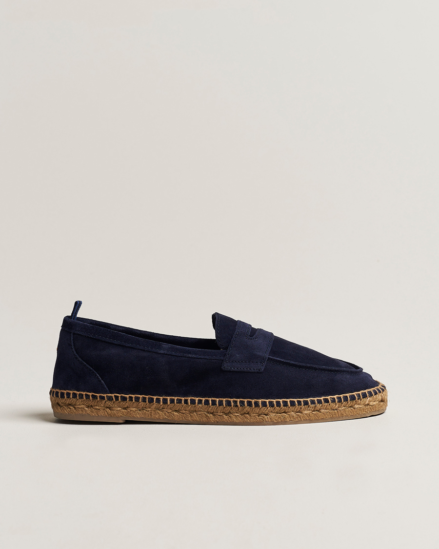 Heren | Espadrilles | Castañer | Nacho Casual Suede Loafers Azul Oscuro