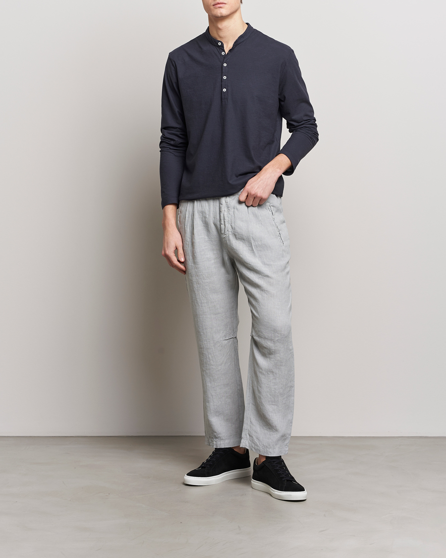 Heren | Broeken | Massimo Alba | Keywest Linen Drawstring Pants Light Grey