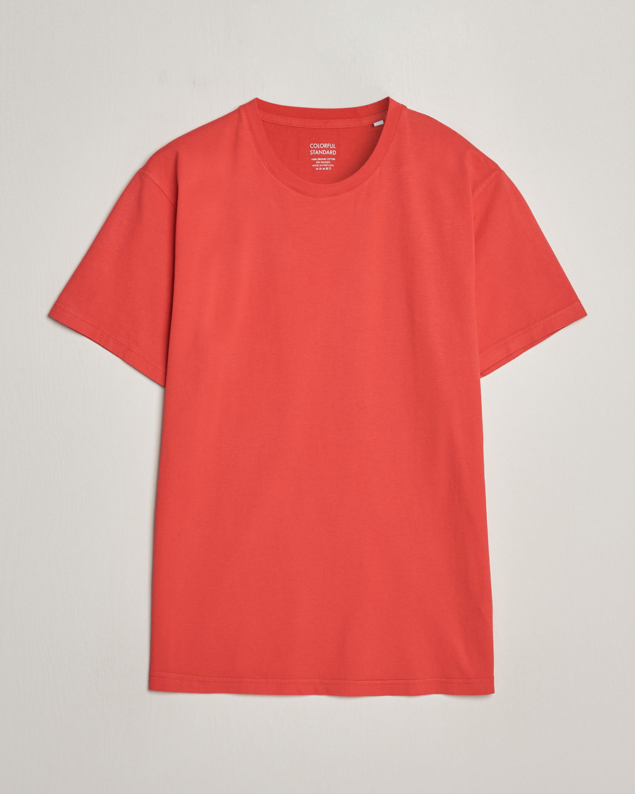 Homme | T-shirts | Colorful Standard | Classic Organic T-Shirt Red Tangerine