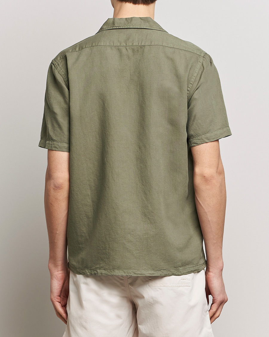Heren | Overhemden | Colorful Standard | Cotton/Linen Short Sleeve Shirt Dusty Olive