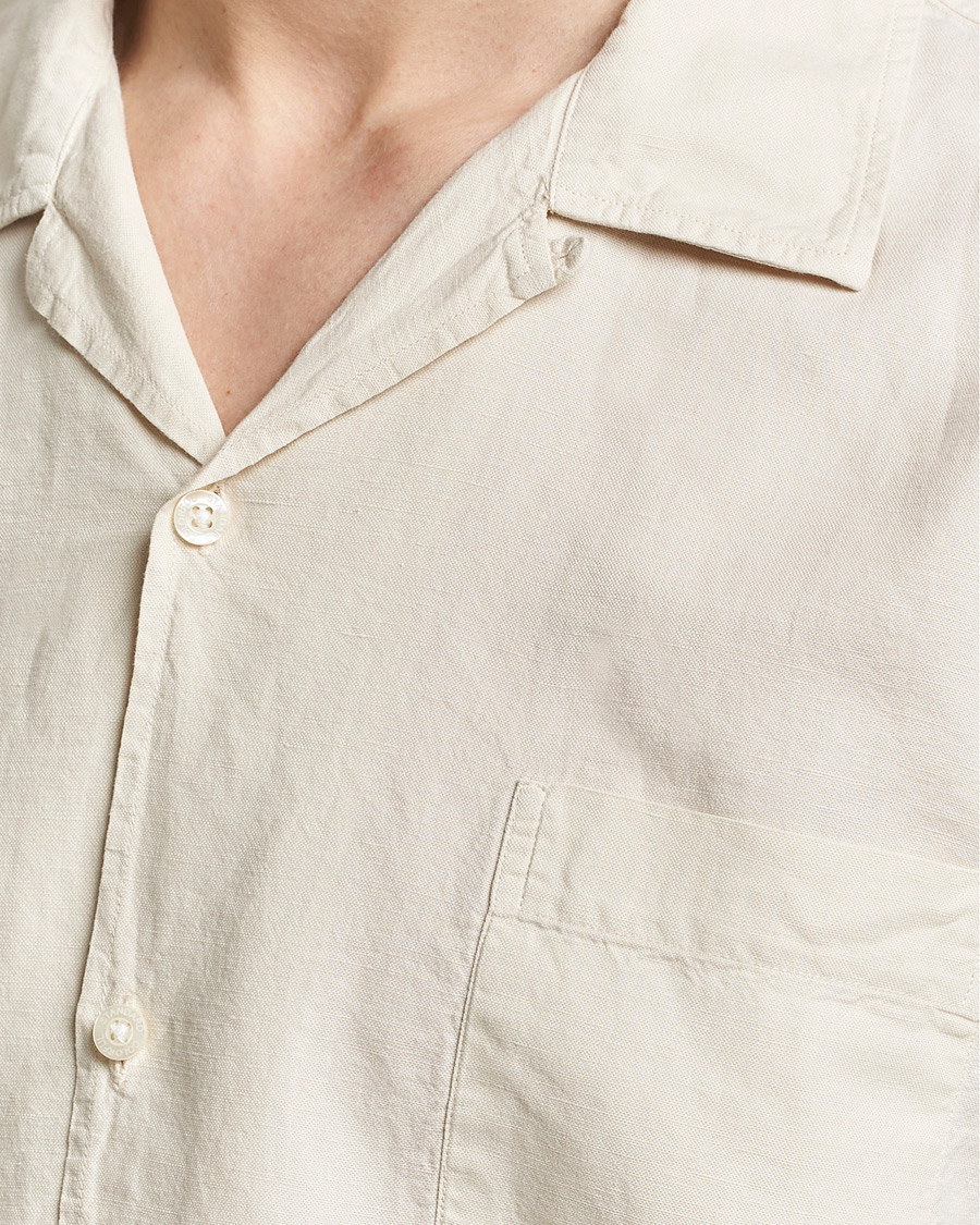 Heren | Overhemden | Colorful Standard | Cotton/Linen Short Sleeve Shirt Ivory White