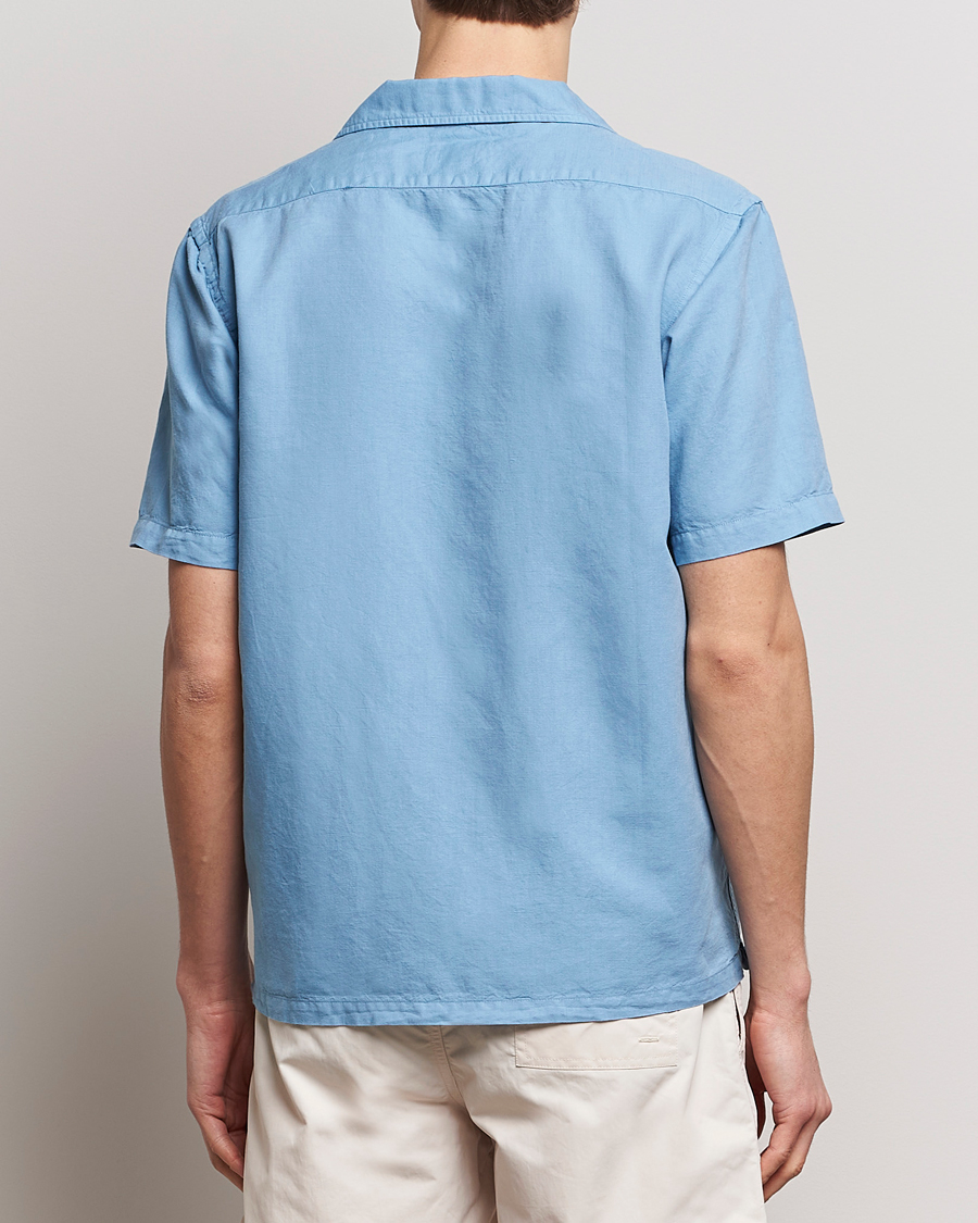 Homme | Chemises | Colorful Standard | Cotton/Linen Short Sleeve Shirt Seaside Blue