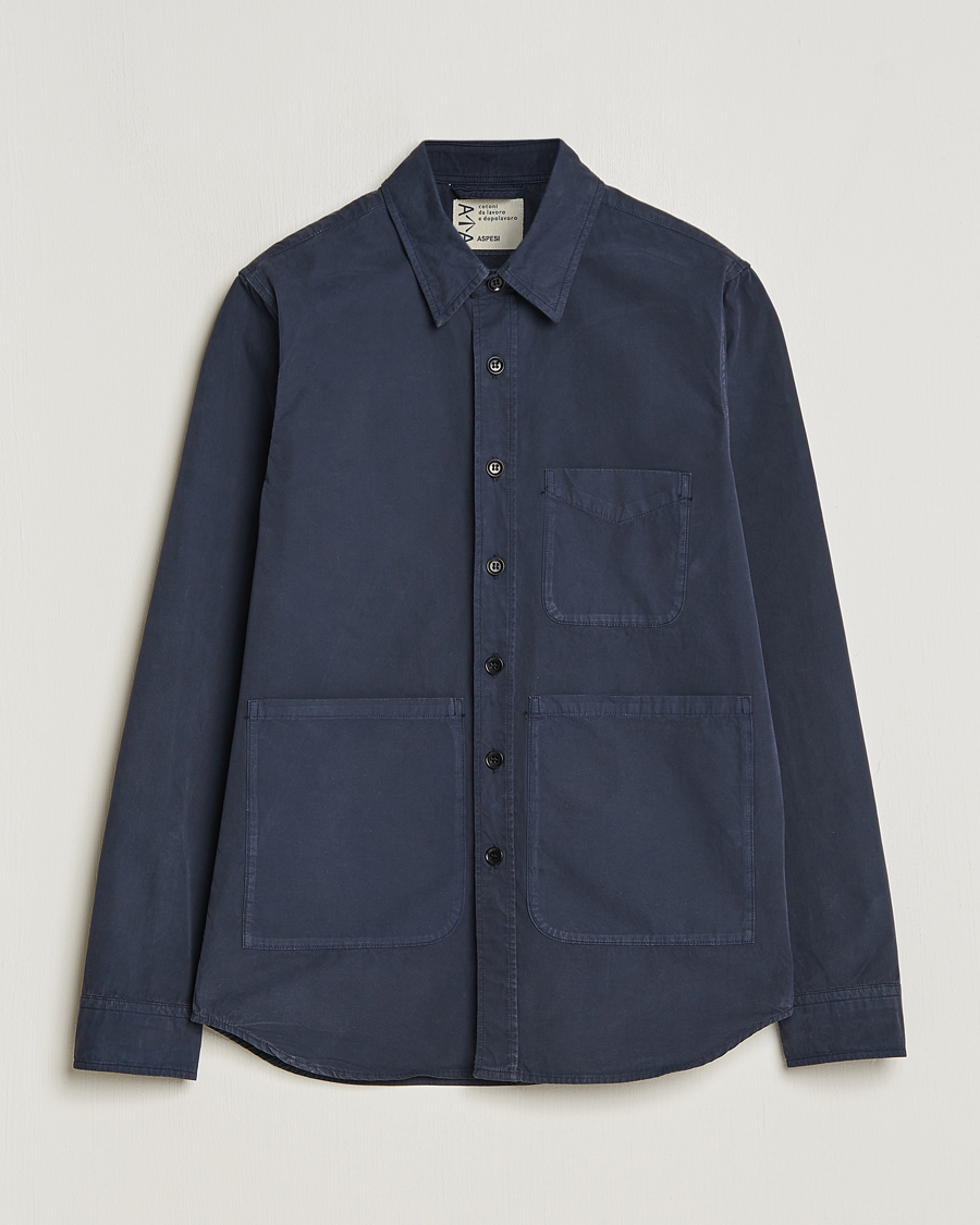 Heren | Jassen | Aspesi | Utility Shirt Jacket Navy