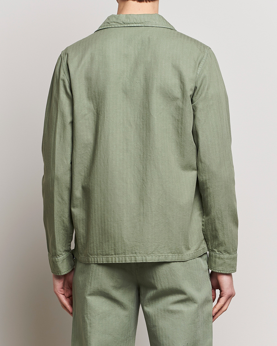 Homme | Manteaux Et Vestes | Aspesi | Cotton Herringbone Shirt Jacket Sage
