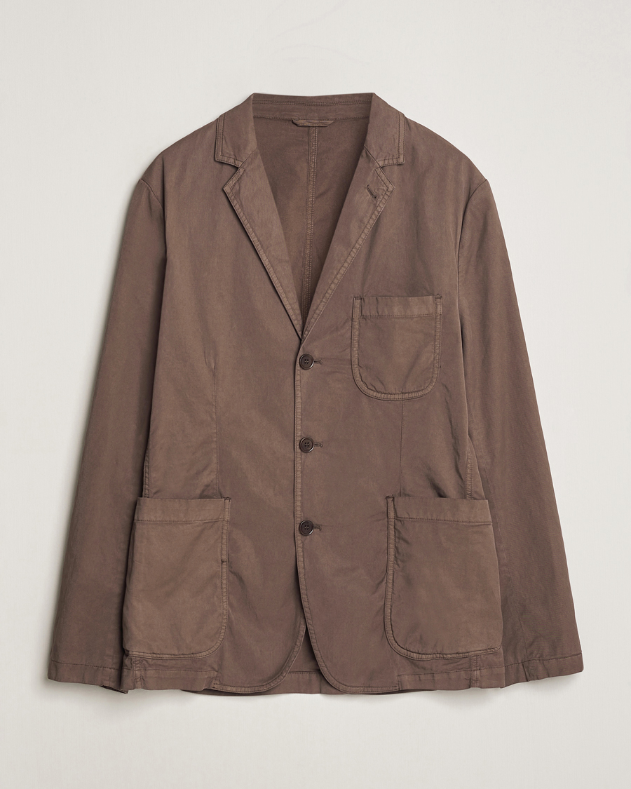 Heren | Blazers | Aspesi | Samuraki Washed Cotton Blazer Dark Brown