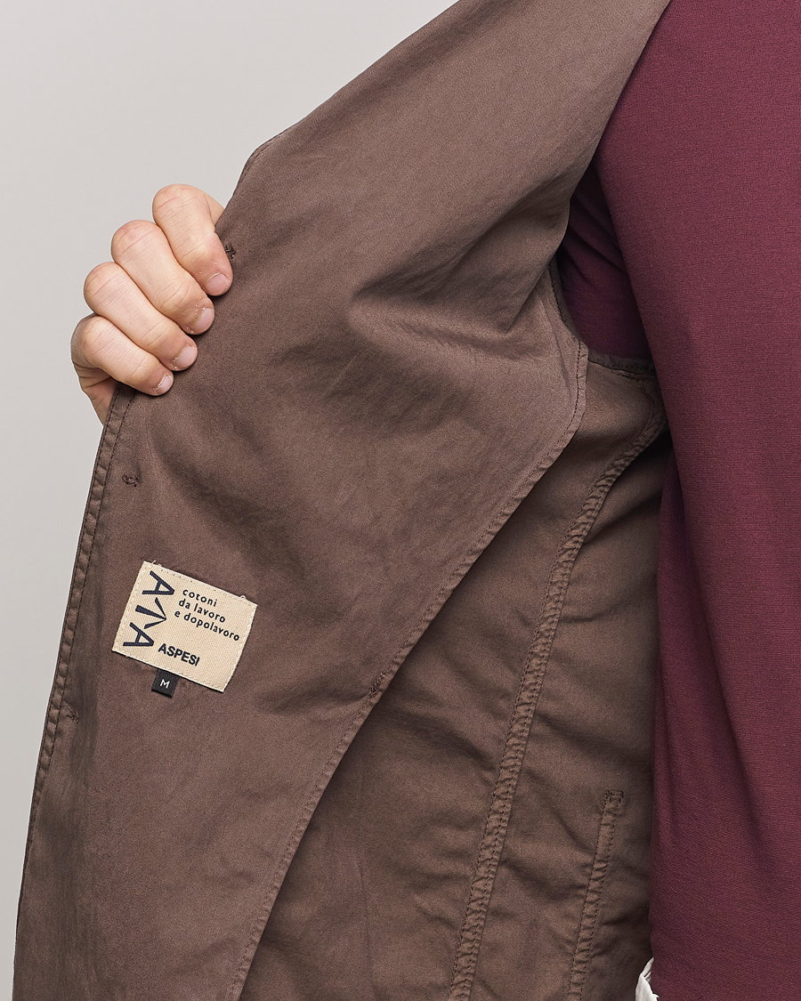 Heren | Blazers | Aspesi | Samuraki Washed Cotton Blazer Dark Brown