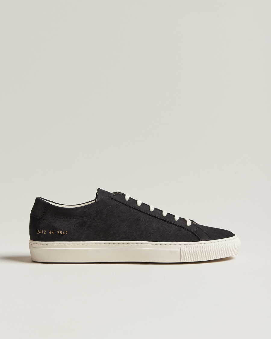 Heren | Common Projects Original Achilles Pebbled Nubuck Sneaker Black | Common Projects | Original Achilles Pebbled Nubuck Sneaker Black