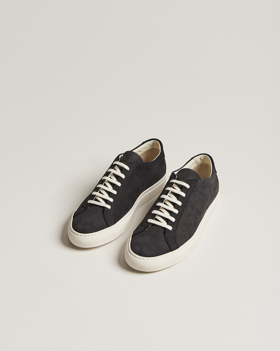 Heren | Common Projects Original Achilles Pebbled Nubuck Sneaker Black | Common Projects | Original Achilles Pebbled Nubuck Sneaker Black
