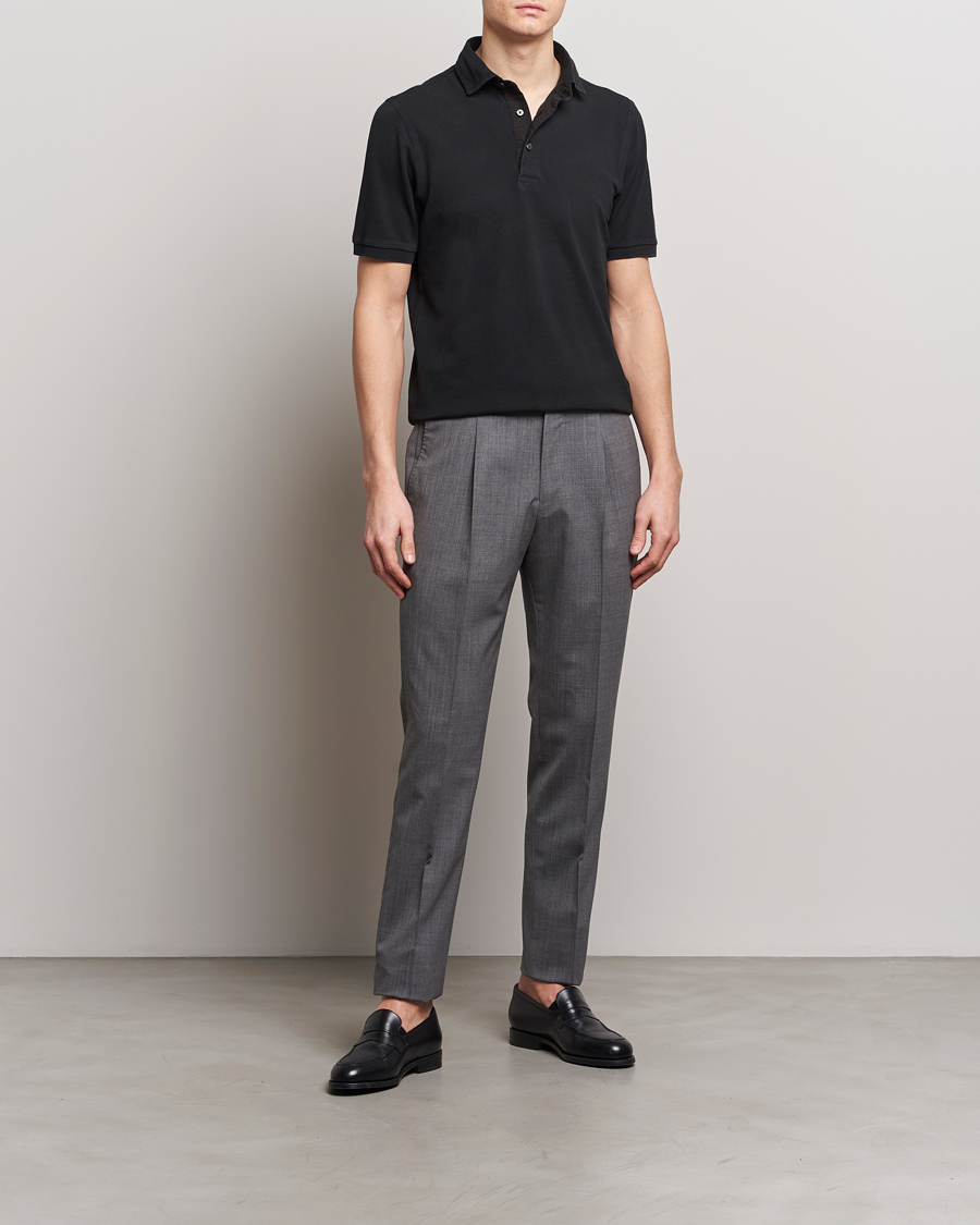 Homme | Polos | Gran Sasso | Washed Polo Black