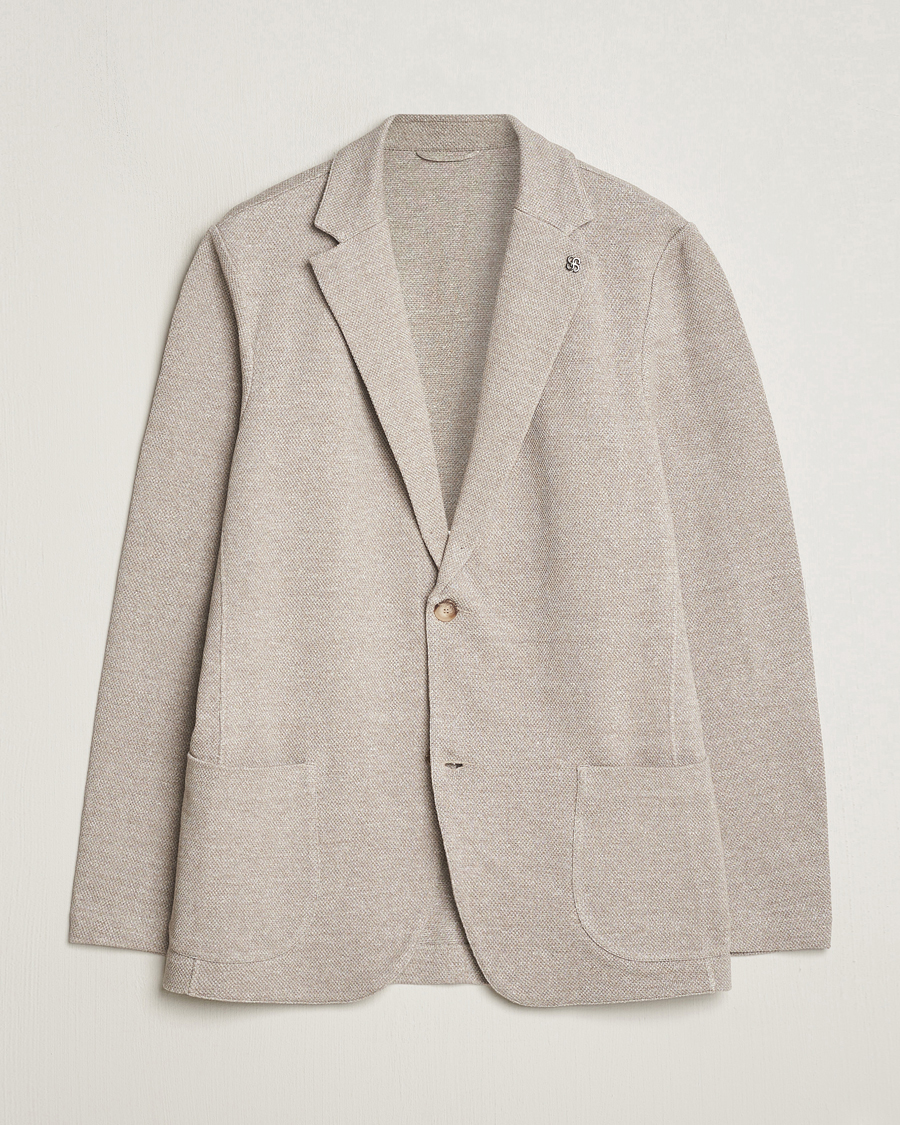 Homme | Blazers | Gran Sasso | Structured Cotton/Linen Blazer Beige Melange