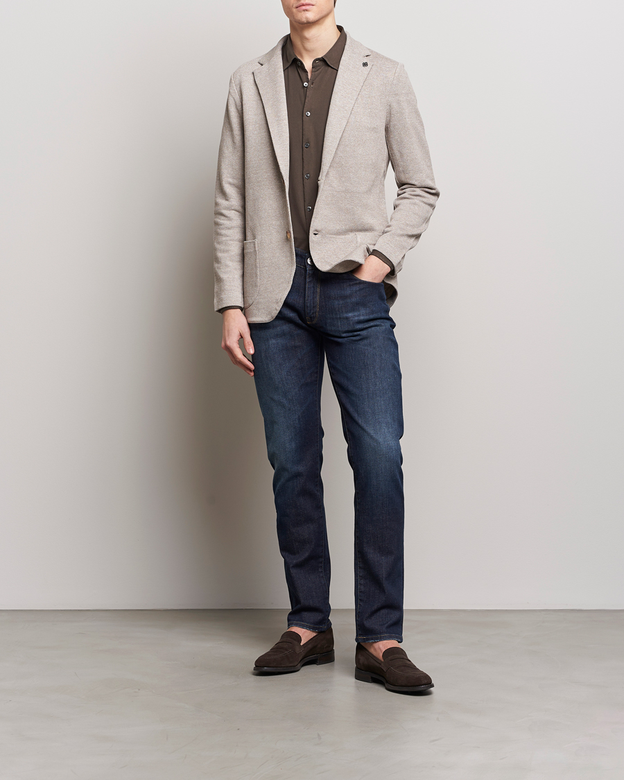 Homme | Blazers | Gran Sasso | Structured Cotton/Linen Blazer Beige Melange