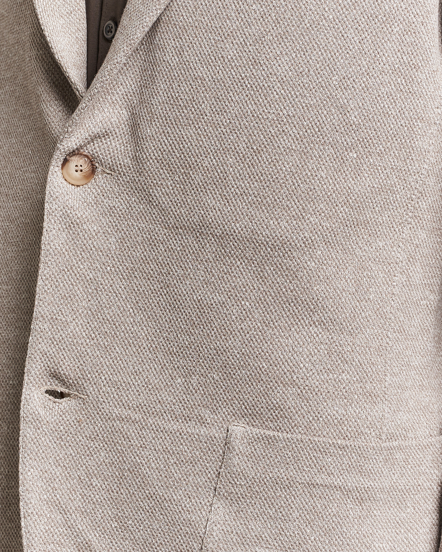 Homme | Blazers | Gran Sasso | Structured Cotton/Linen Blazer Beige Melange