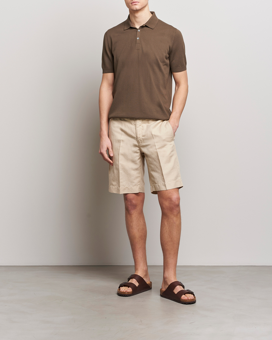 Homme | Polos | Gran Sasso | Cotton Knitted Polo Dark Brown