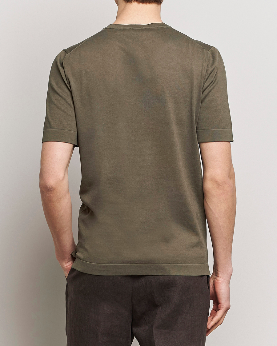 Heren | T-shirts | Gran Sasso | Cotton Knitted Crew Neck T-Shirt Dark Brown