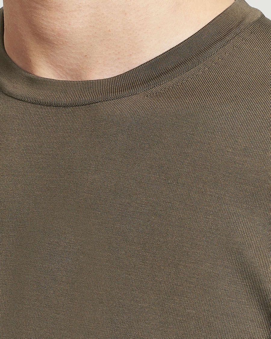 Heren | T-shirts | Gran Sasso | Cotton Knitted Crew Neck T-Shirt Dark Brown