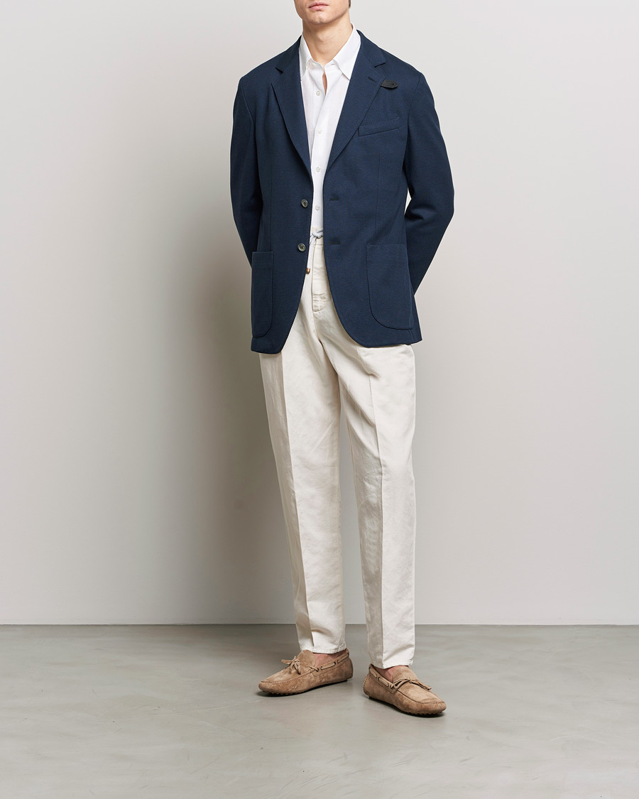 Homme | Blazers | Brioni | Cotton/Silk Jersey Blazer Navy