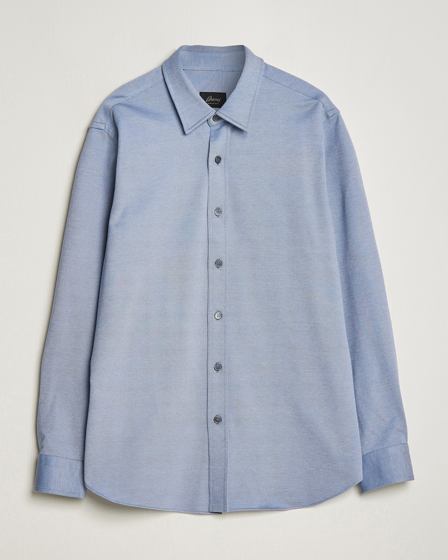 Homme | Chemises | Brioni | Slim Fit Piquet Shirt Oxford Blue