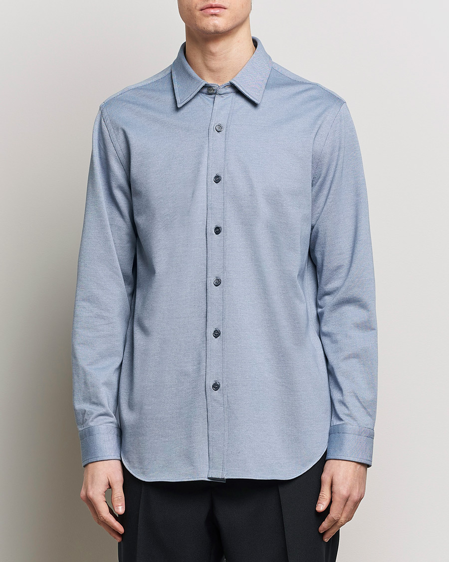Homme | Chemises | Brioni | Slim Fit Piquet Shirt Oxford Blue