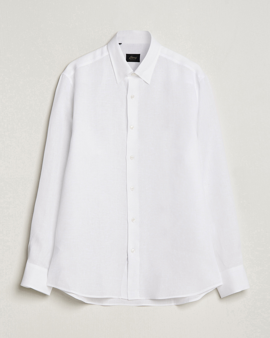 Heren | Overhemden | Brioni | Linen Sport Shirt White