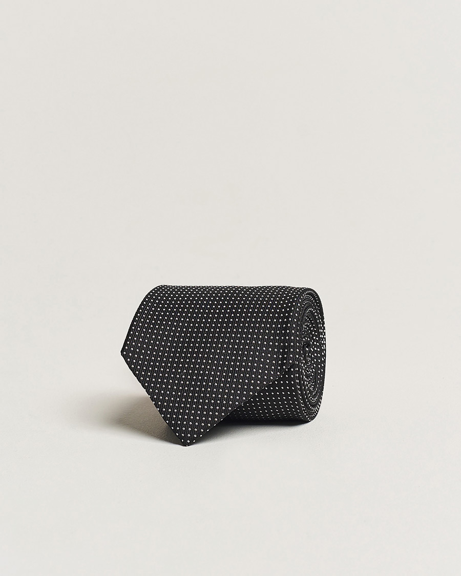Heren | Brioni Dotted Silk Tie Black | Brioni | Dotted Silk Tie Black