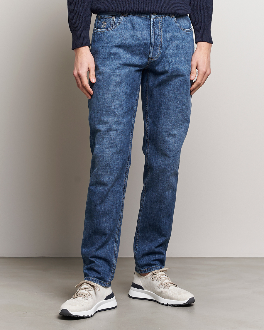 Homme | Pantalons | Brunello Cucinelli | Traditional Fit Jeans Dark Blue Wash
