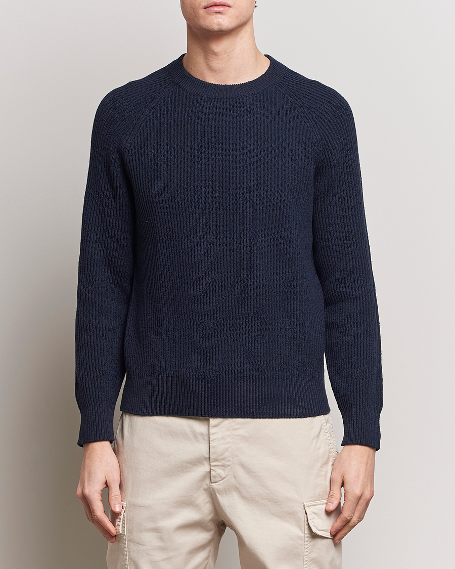 Homme | Pulls Et Tricots | Brunello Cucinelli | Heavy Rib Stitch Crew Neck Navy