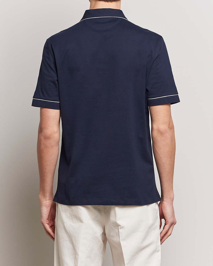 Homme | Polos | Brunello Cucinelli | Short Sleeve Resort Polo Navy