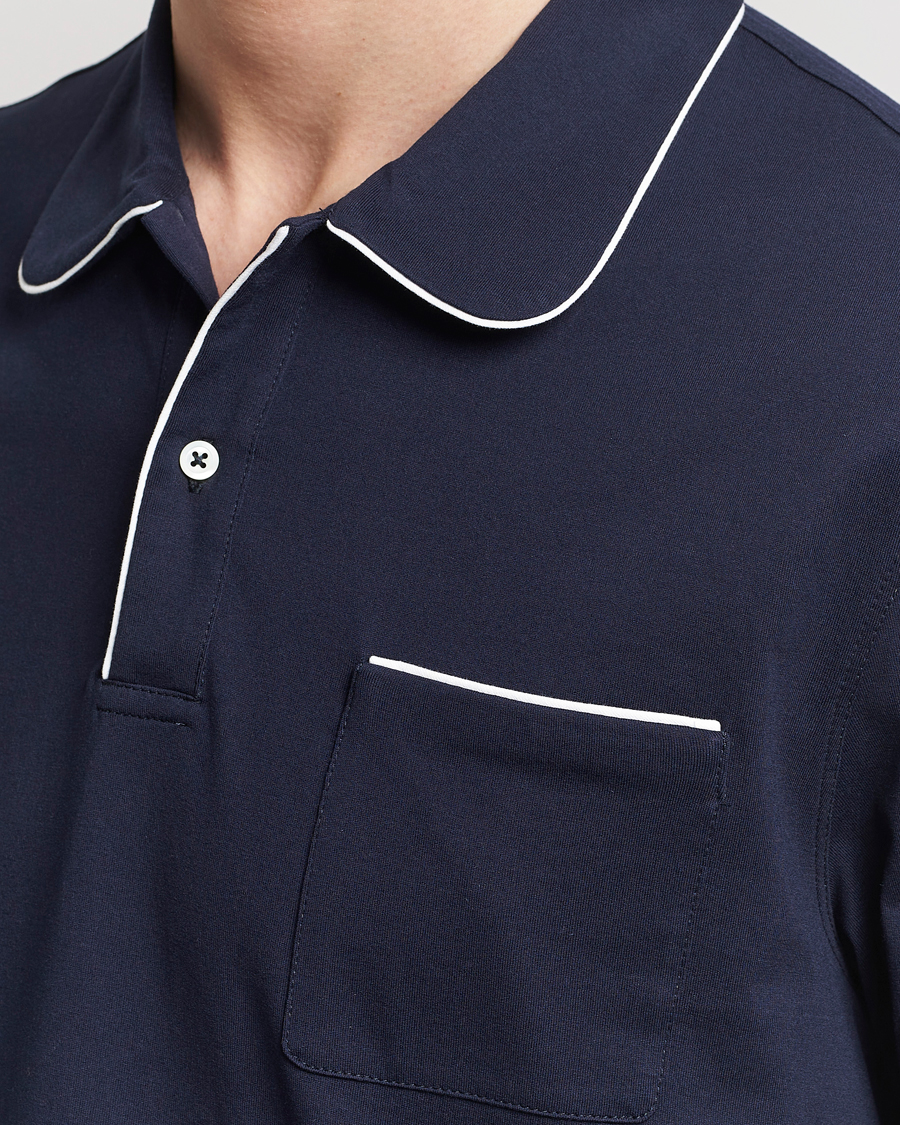 Homme | Polos | Brunello Cucinelli | Short Sleeve Resort Polo Navy