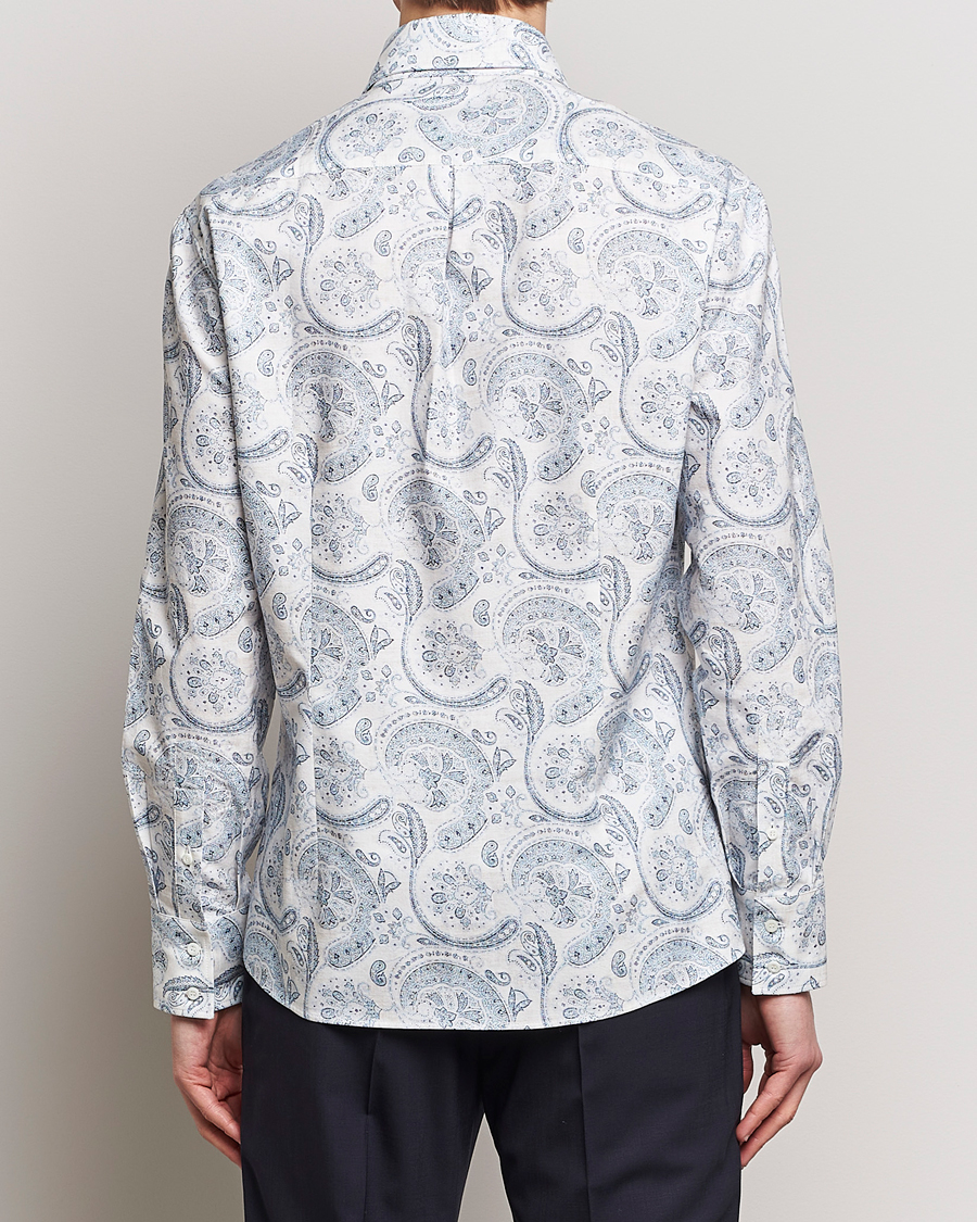 Heren | Overhemden | Brunello Cucinelli | Slim Fit Paisley Shirt Light Blue